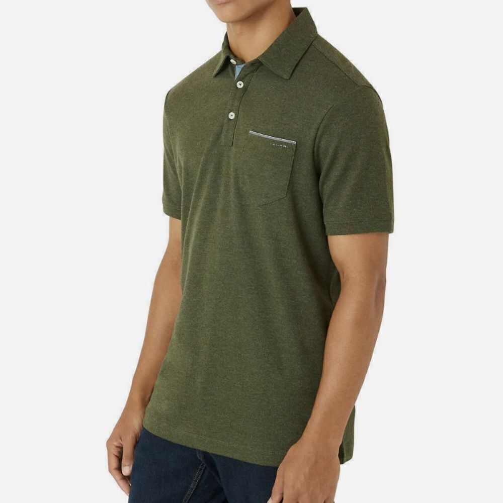 Tahari Men’s Cotton Blend Short Sleeve Polo Shirt In Green Size XXL
